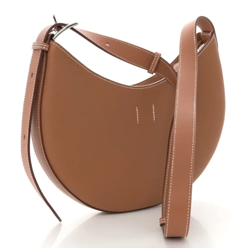 HERM??S P??TIT ARCON BROWN TOGO & SWIFT LEATHER SILVER HARDWARE - Image 3
