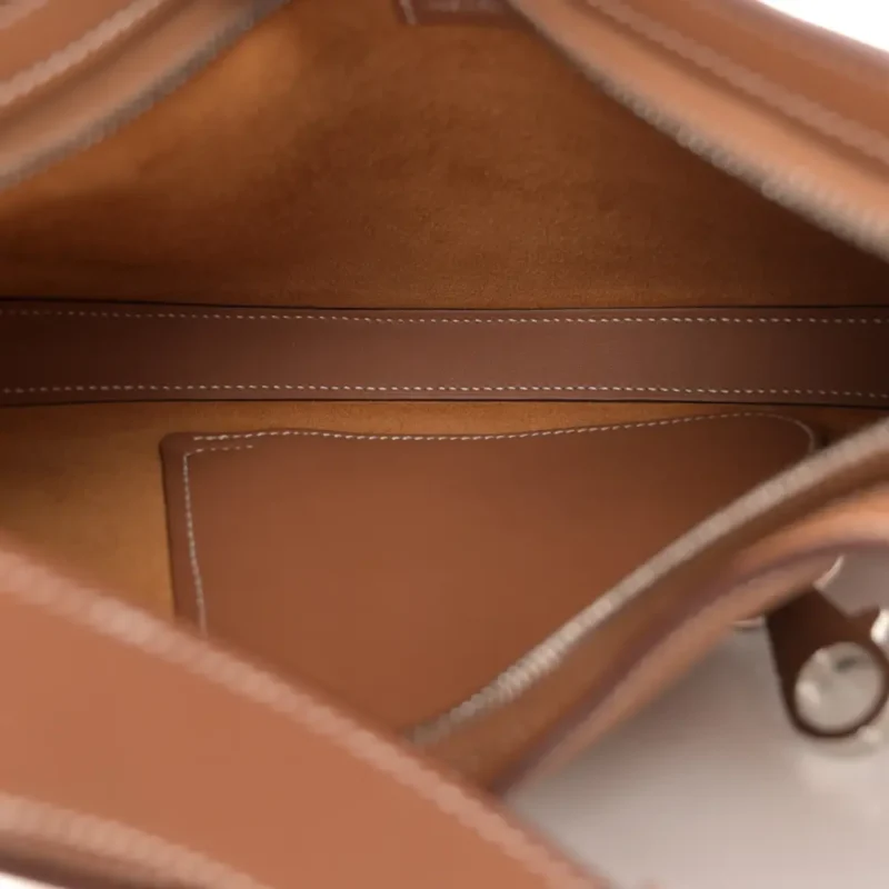 HERM??S P??TIT ARCON BROWN TOGO & SWIFT LEATHER SILVER HARDWARE - Image 7