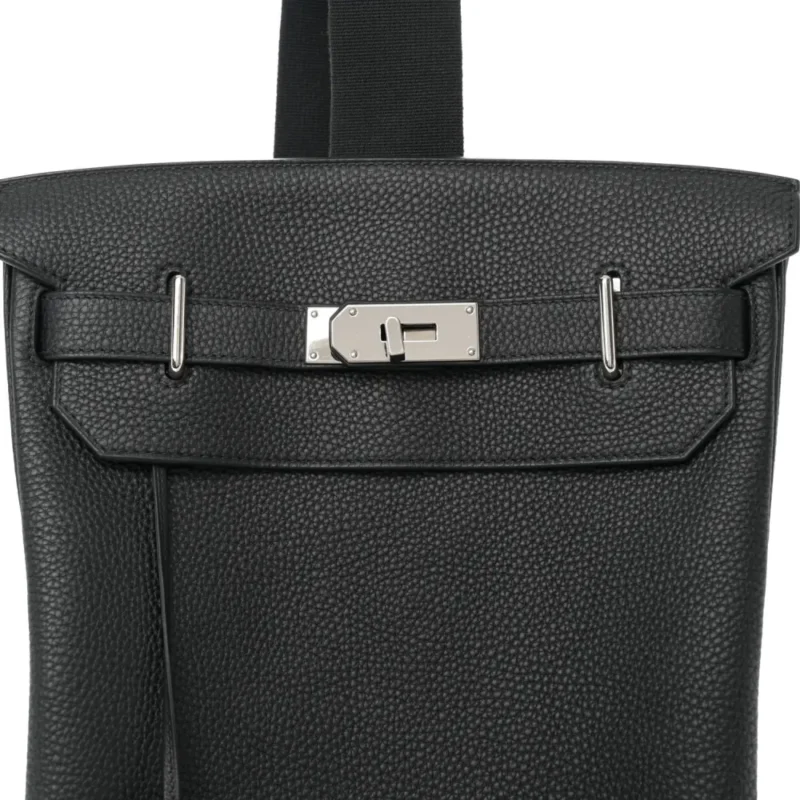 HERM??S HAC ?? DOS GM BACKPACK BLACK TOGO LEATHER PALLADIUM HARDWARE - Image 9