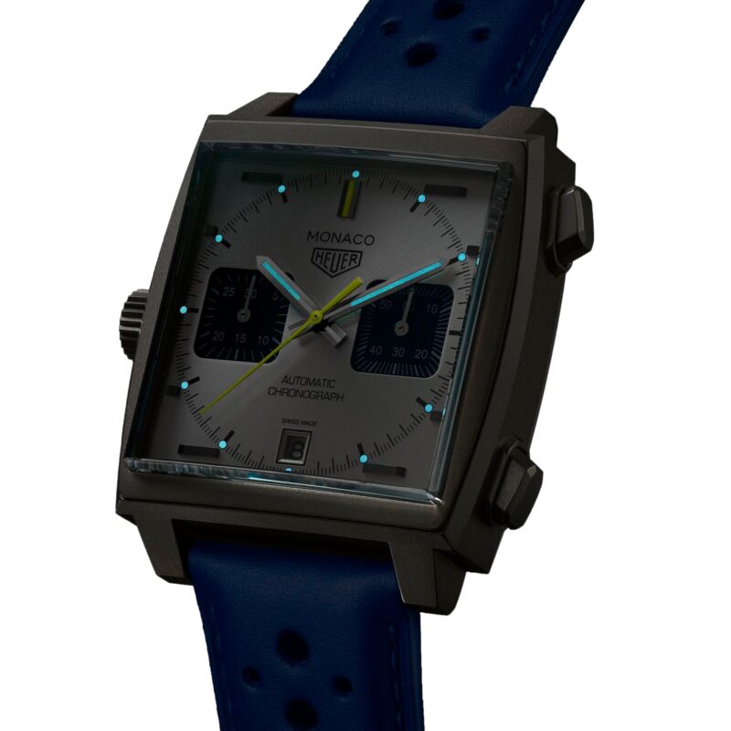 TAG HEUER MONACO CHRONOGRAPH RACING BLUE LIMITED EDITION 39MM MENS WATCH SILVER CAW218C.FC6548 - Image 7