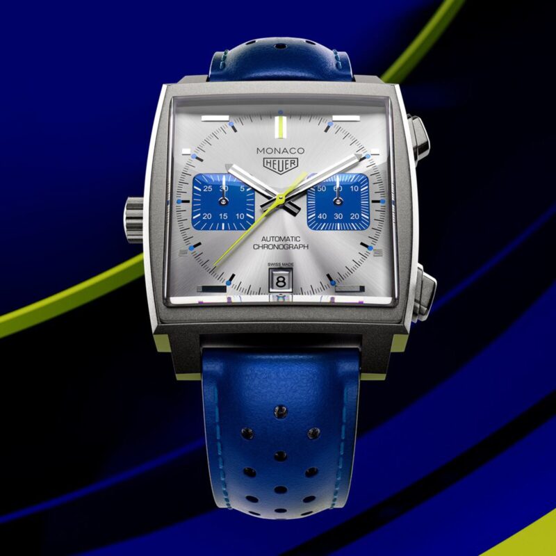 TAG HEUER MONACO CHRONOGRAPH RACING BLUE LIMITED EDITION 39MM MENS WATCH SILVER CAW218C.FC6548 - Image 8