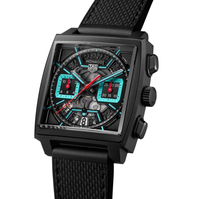 TAG HEUER MONACO CHRONOGRAPH 39MM MENS WATCH TITANIUM TURQOUISE CBL2184.FT6236 - Image 2