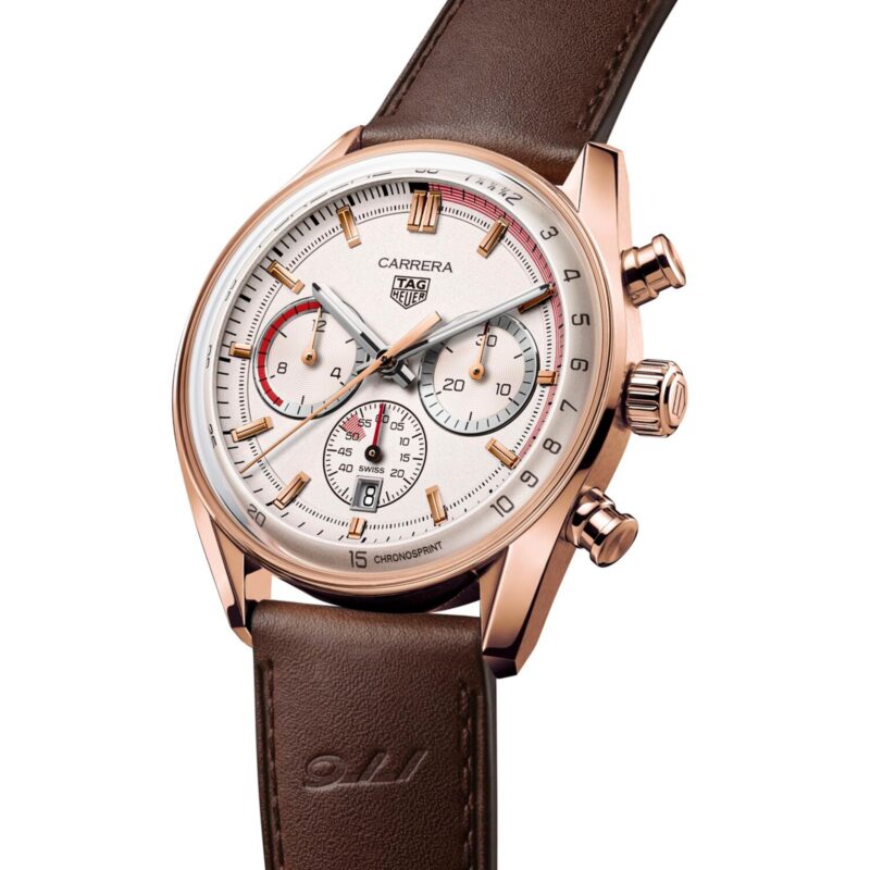 TAG HEUER CARRERA CHRONOSPRINT X PORSCHE SPECIAL EDITION 42MM MENS WATCH BEIGE CBS2040.FC8318 - Image 2
