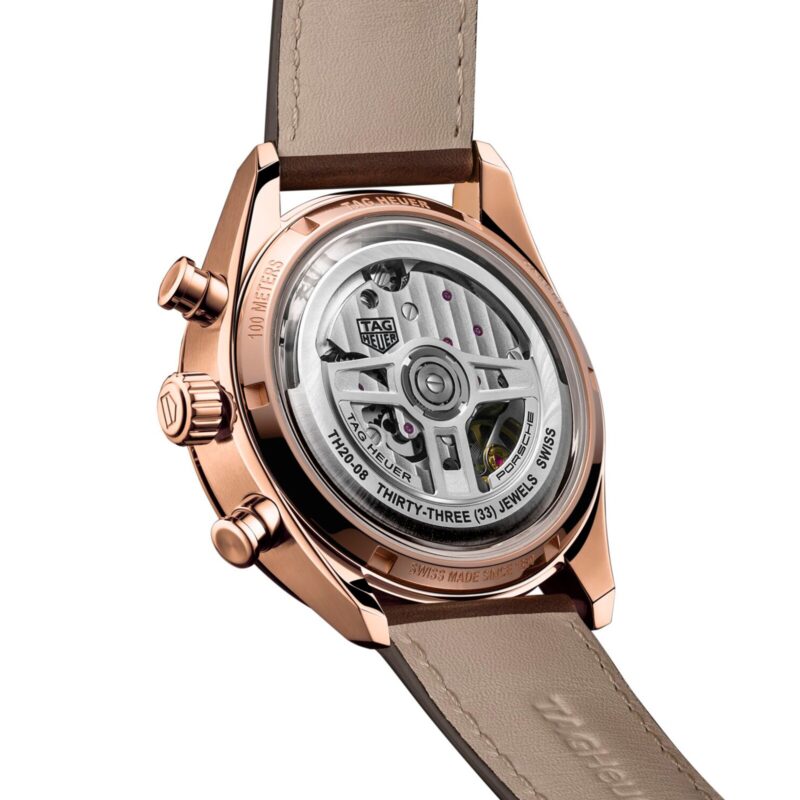 TAG HEUER CARRERA CHRONOSPRINT X PORSCHE SPECIAL EDITION 42MM MENS WATCH BEIGE CBS2040.FC8318 - Image 5