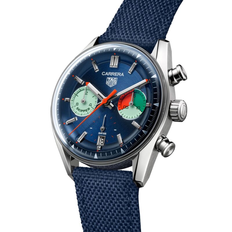 TAG HEUER CARRERA CHRONOGRAPH SKIPPER 39MM MENS WATCH BLUE CBS2213.FN6002 - Image 2
