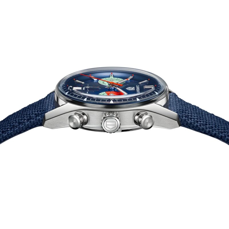TAG HEUER CARRERA CHRONOGRAPH SKIPPER 39MM MENS WATCH BLUE CBS2213.FN6002 - Image 4