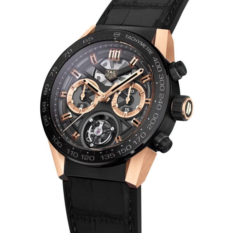 TAG HEUER CARRERA CHRONOGRAPH TOURBILLON TITANIUM AND GOLD 45MM MENS WATCH CAR5A5U - Image 2
