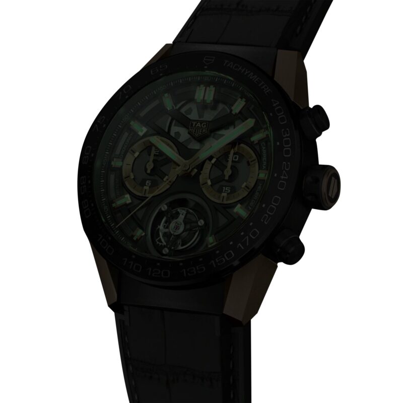 TAG HEUER CARRERA CHRONOGRAPH TOURBILLON TITANIUM AND GOLD 45MM MENS WATCH CAR5A5U - Image 6