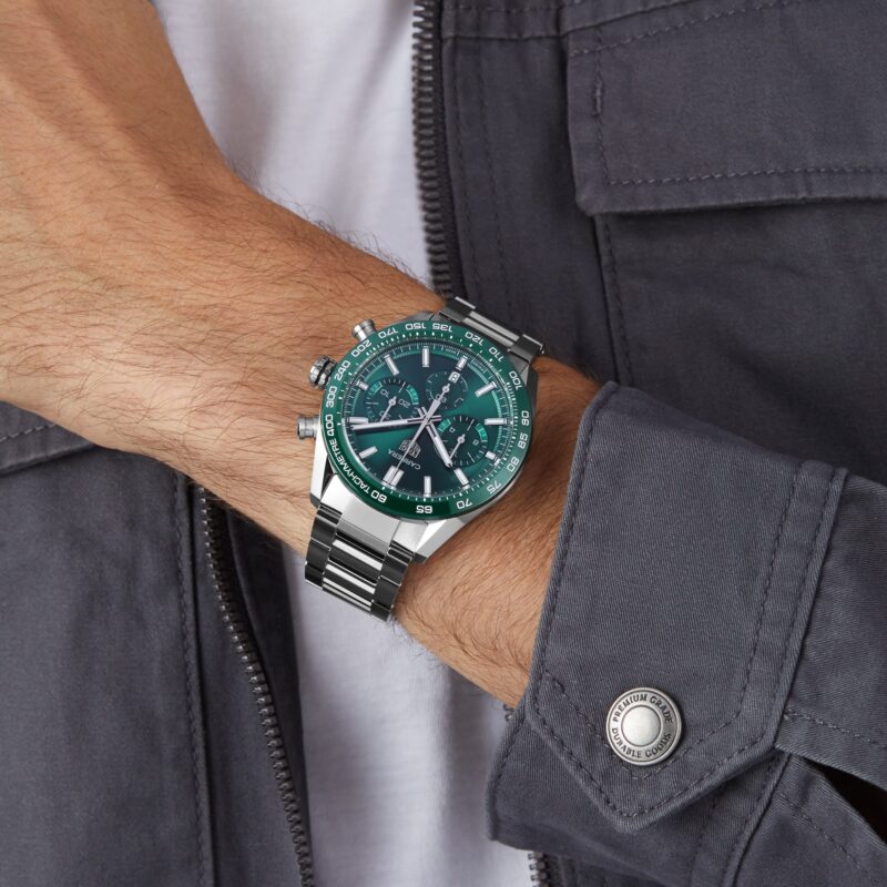 TAG HEUER CARRERA CHRONOGRAPH 44MM MENS WATCH GREEN STAINLESS STEEL CBN2A1N.BA0643 - Image 8