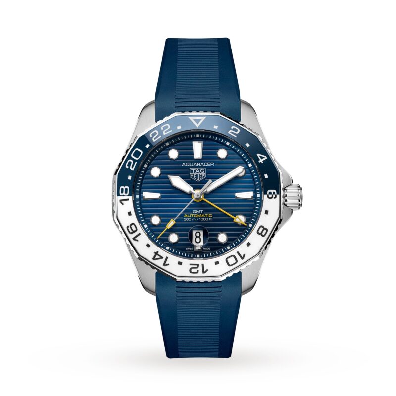 TAG HEUER AQUARACER PROFESSIONAL 300 GMT 43MM MENS WATCH RUBBER WBP2010.FT6198