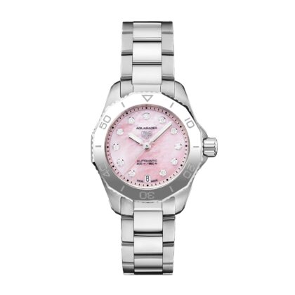 TAG HEUER AQUARACER 30MM LADIES WATCH STRAWBERRY PINK THE WATCHES OF SWITZERLAND GROUP EXCLUSIVE WBP2416.BA0622