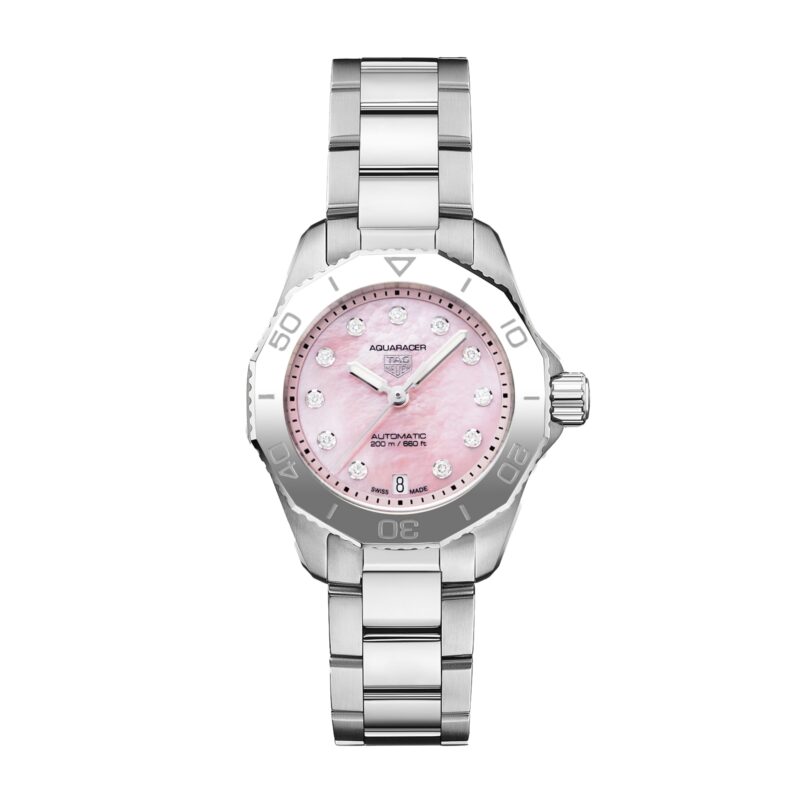 TAG HEUER AQUARACER 30MM LADIES WATCH STRAWBERRY PINK THE WATCHES OF SWITZERLAND GROUP EXCLUSIVE WBP2416.BA0622