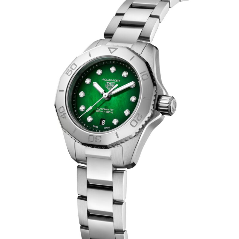 TAG HEUER AQUARACER PROFESSIONAL 200 30MM LADIES WATCH GREEN WBP2415.BA0622 - Image 2