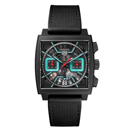 TAG HEUER MONACO CHRONOGRAPH 39MM MENS WATCH TITANIUM TURQOUISE CBL2184.FT6236