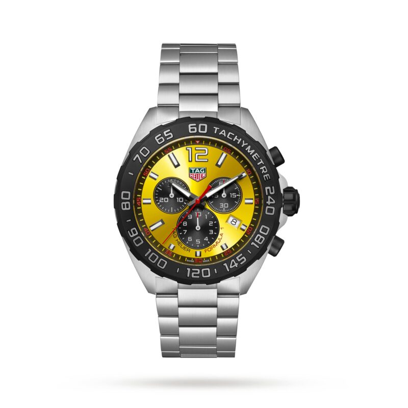 TAG HEUER FORMULA 1 QUARTZ CHRONOGRAPH 200M 43MM MENS WATCH YELLOW CAZ101AM.BA0842