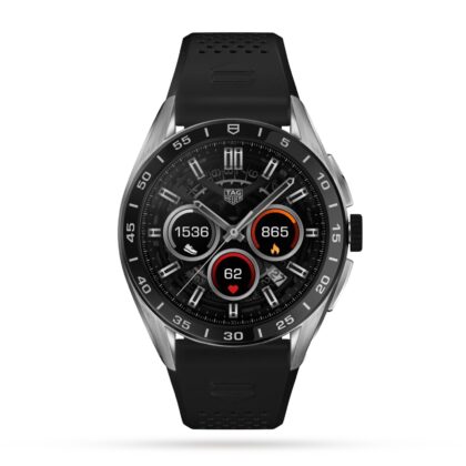 TAG HEUER CONNECTED CALIBRE E4 45MM 2022 STEEL CASE BLACK RUBBER STRAP SBR8A10.BT6259