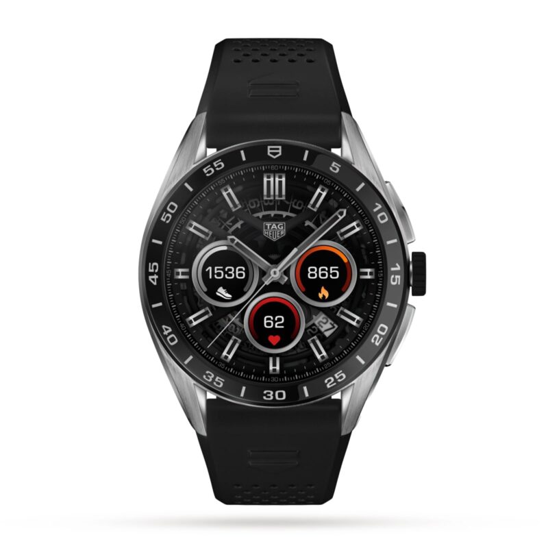 TAG HEUER CONNECTED CALIBRE E4 45MM 2022 STEEL CASE BLACK RUBBER STRAP SBR8A10.BT6259