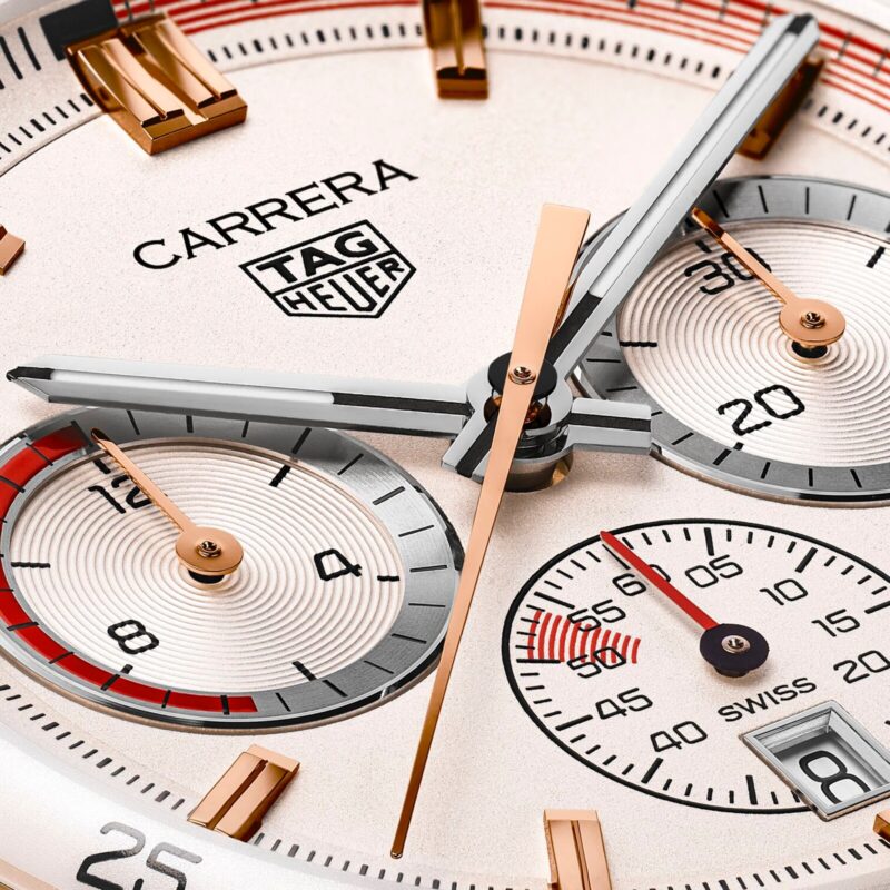 TAG HEUER CARRERA CHRONOSPRINT X PORSCHE SPECIAL EDITION 42MM MENS WATCH BEIGE CBS2040.FC8318 - Image 4