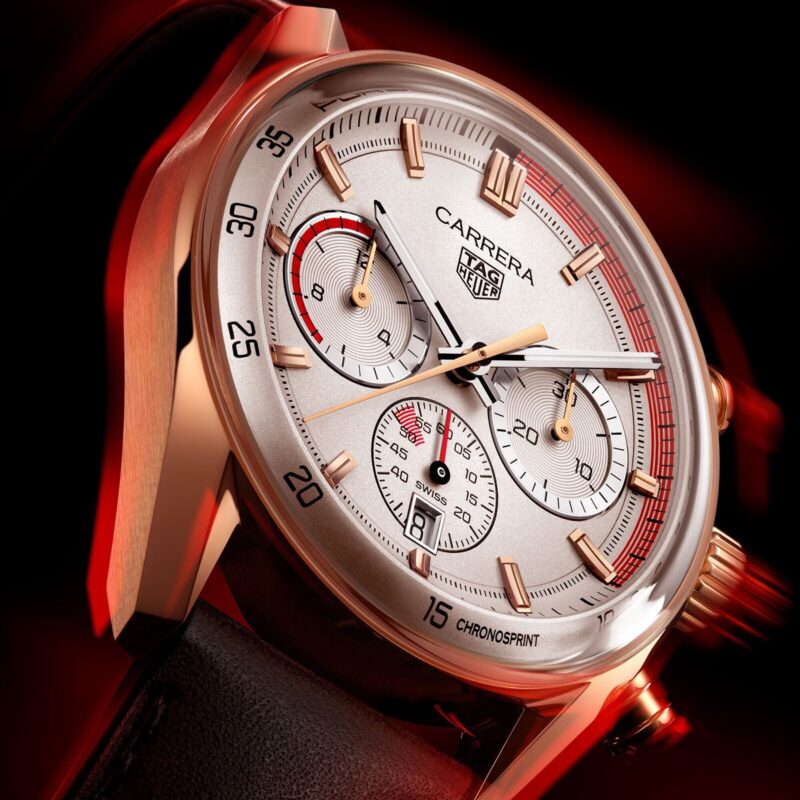 TAG HEUER CARRERA CHRONOSPRINT X PORSCHE SPECIAL EDITION 42MM MENS WATCH BEIGE CBS2040.FC8318 - Image 8