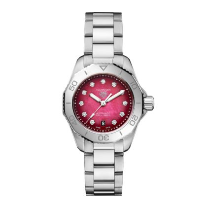 TAG HEUER AQUARACER PROFESSIONAL 200 DATE 30MM LADIES WATCH RED WBP2414.BA0622