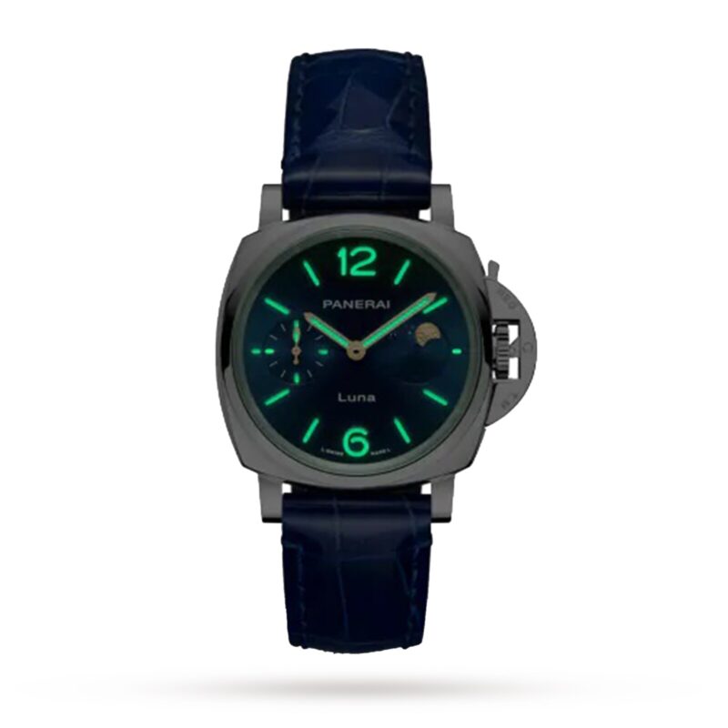 PANERAI LUMINOR DUE LUNA MOONPHASE 38MM LADIES WATCH BLUE PAM01179 - Image 2
