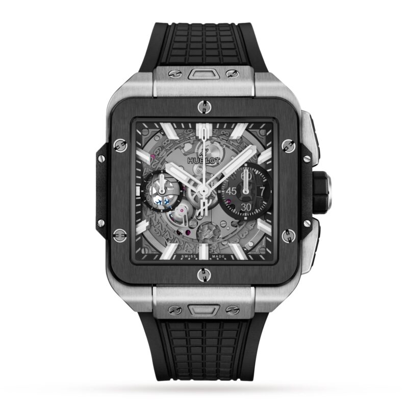 HUBLOT SQUARE BANG UNICO TITANITUM CERAMIC 42MM MENS WATCH 821.NM.0170.RX