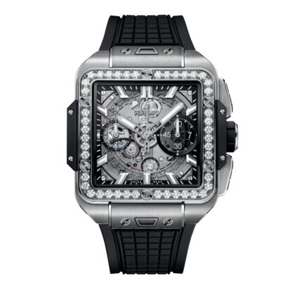HUBLOT SQUARE BANG UNICO TITANIUM DIAMONDS 42MM 821.NX.0170.RX.1204