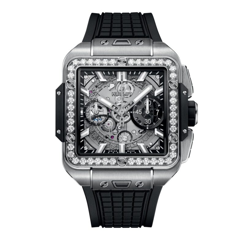 HUBLOT SQUARE BANG UNICO TITANIUM DIAMONDS 42MM 821.NX.0170.RX.1204
