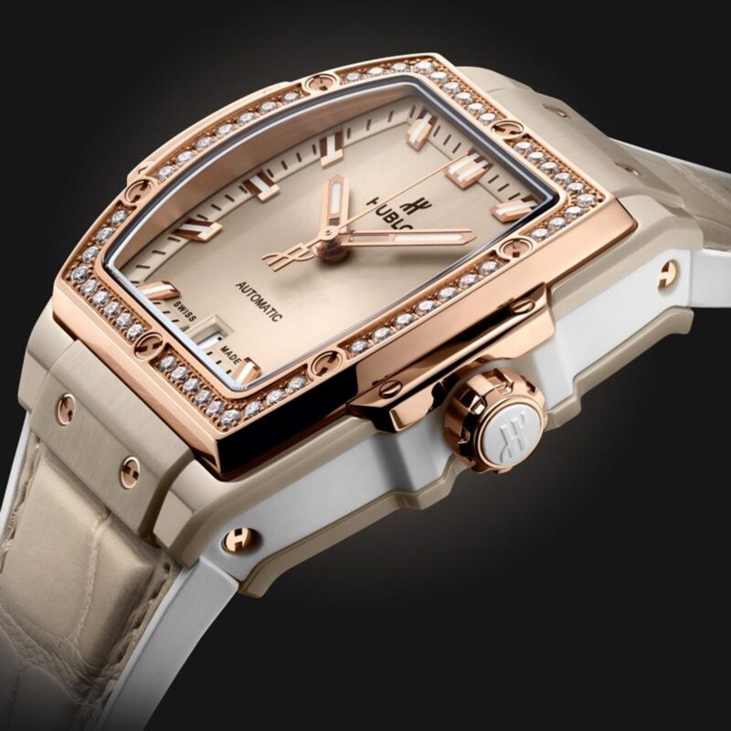 HUBLOT SPIRIT OF BIG BANG BEIGE CERAMIC KING GOLD DIAMONDS 39MM WATCH 665.CZ.898B.LR.1204 - Image 2