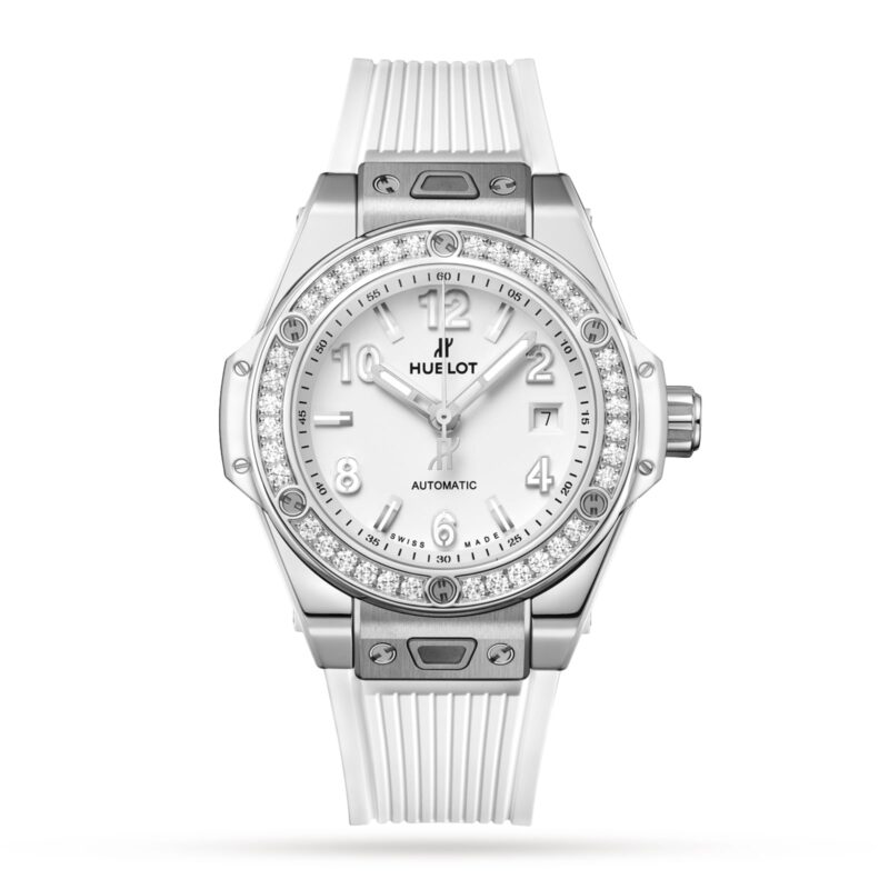HUBLOT BIG BANG ONE CLICK STEEL WHITE DIAMONDS 33MM WATCH 485.SE.2010.RW.1204