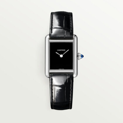 TANK MUST DE CARTIER WATCH SMALL MODEL QUARTZ MOVEMENT STEEL LEATHER CRWSTA0071