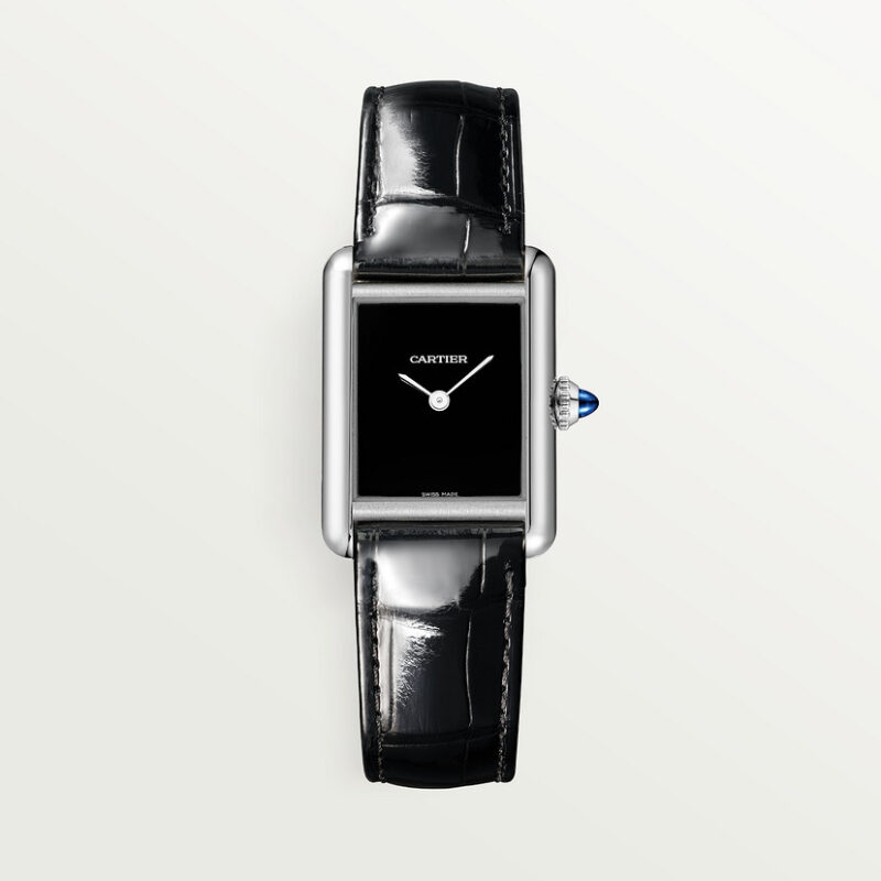 TANK MUST DE CARTIER WATCH SMALL MODEL QUARTZ MOVEMENT STEEL LEATHER CRWSTA0071