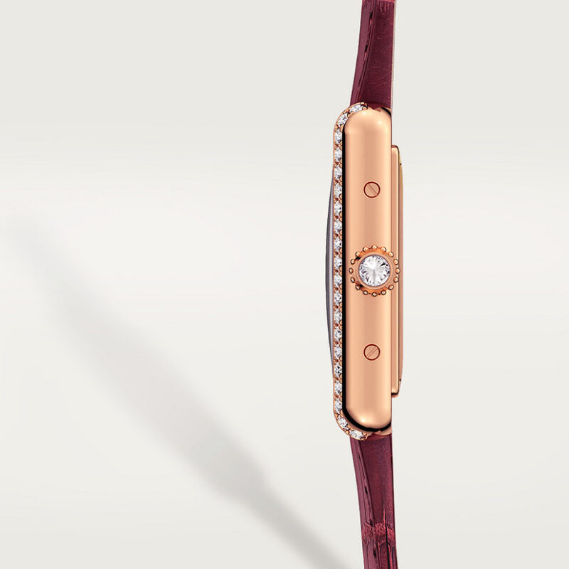 TANK LOUIS CARTIER WATCH SMALL MODEL ROSE GOLD DIAMONDS LEATHER CRWJTA0037 - Image 5