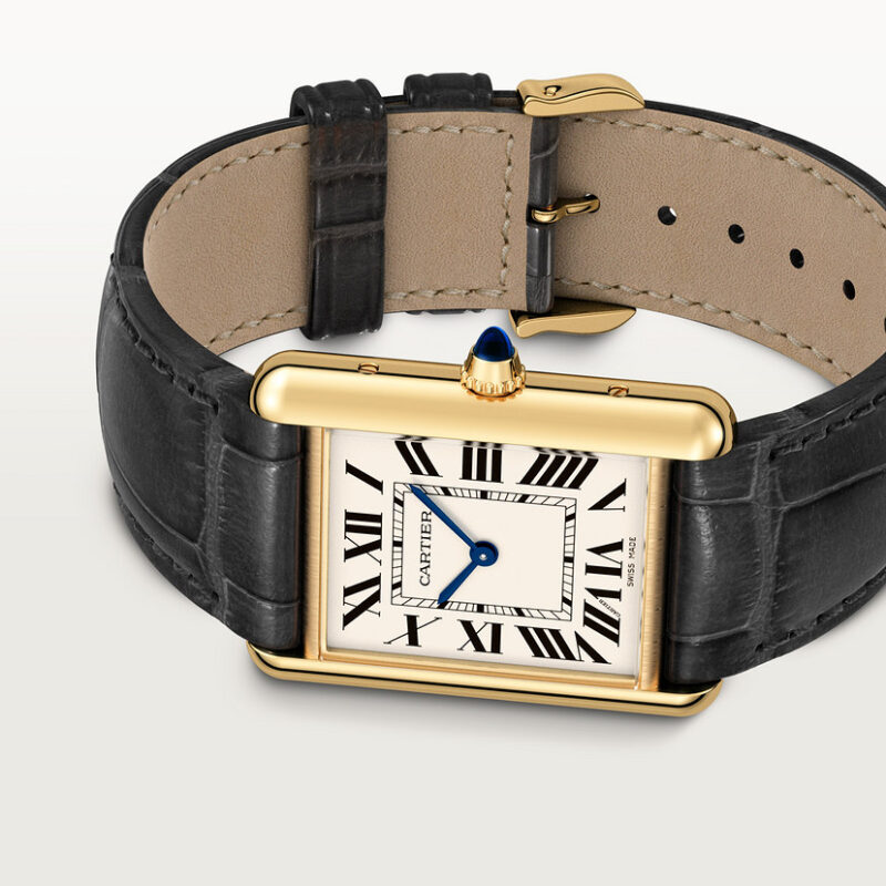 TANK LOUIS CARTIER WATCH LARGE MODEL QUARTZ MOVEMENT 18K YELLOW GOLD LEATHER CRWGTA0067 - Image 4