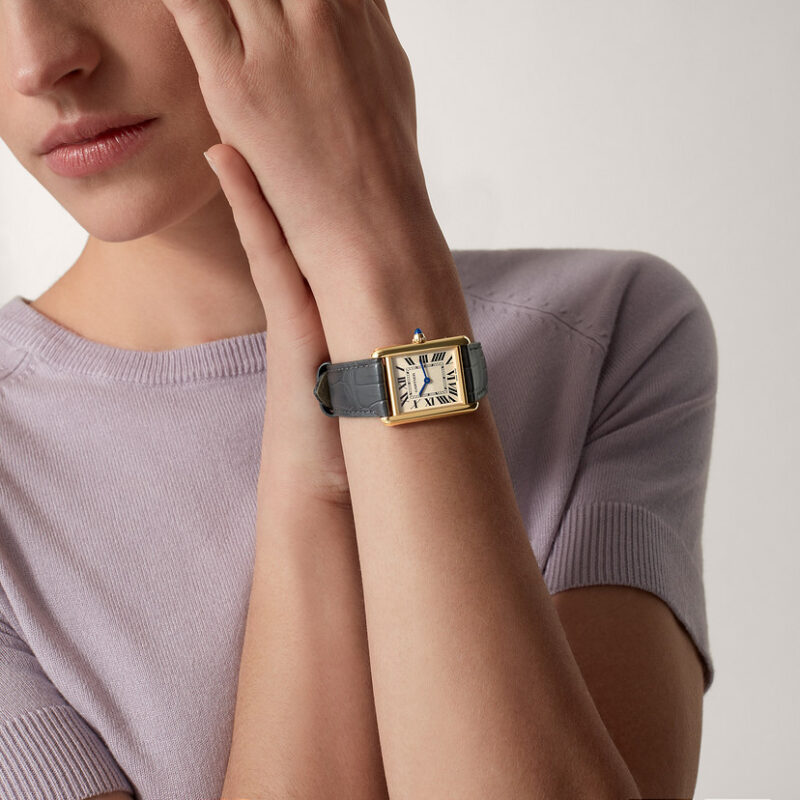 TANK LOUIS CARTIER WATCH LARGE MODEL QUARTZ MOVEMENT 18K YELLOW GOLD LEATHER CRWGTA0067 - Image 8