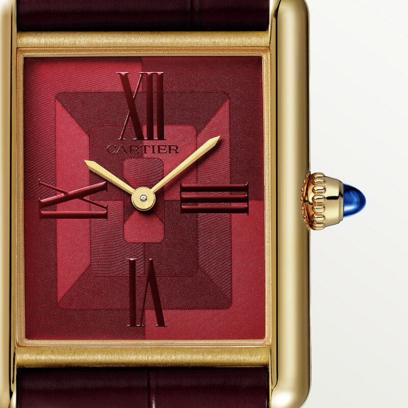 TANK LOUIS CARTIER WATCH LARGE MODEL YELLOW GOLD LEATHER CRWGTA0093 - Image 5