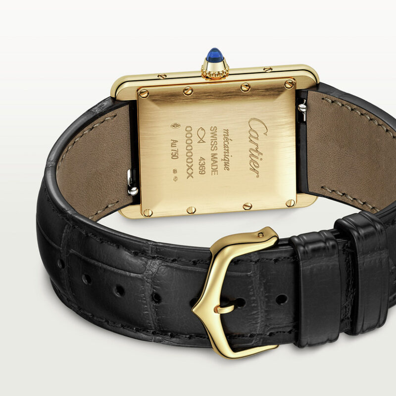 TANK LOUIS CARTIER WATCH LARGE MODEL YELLOW GOLD LEATHER CRWGTA0091 - Image 3