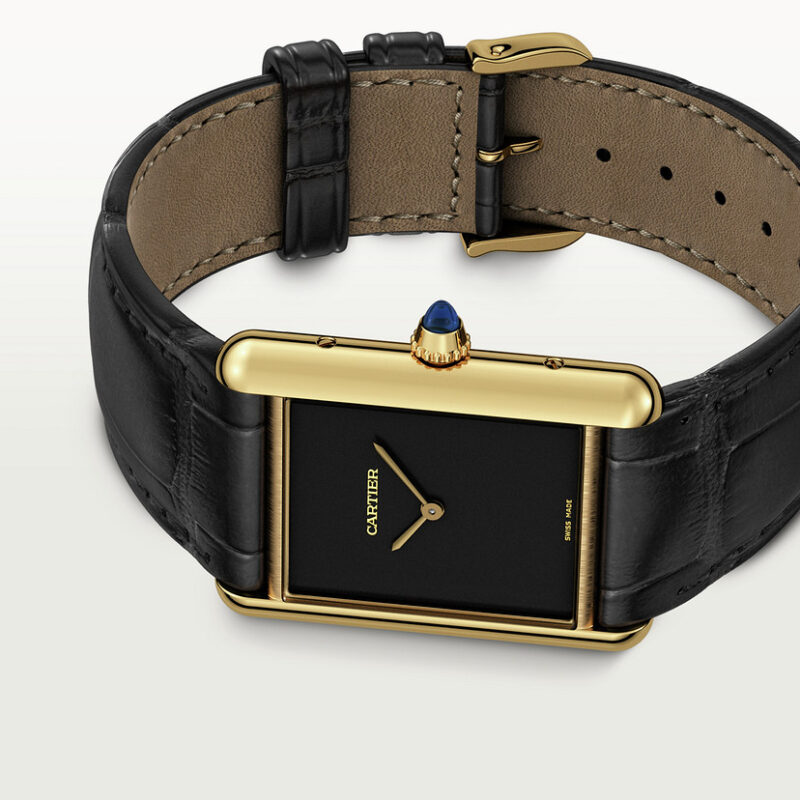 TANK LOUIS CARTIER WATCH LARGE MODEL YELLOW GOLD LEATHER CRWGTA0091 - Image 5