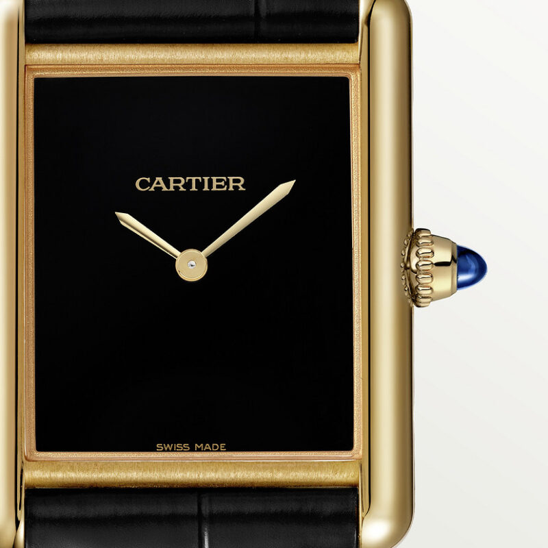 TANK LOUIS CARTIER WATCH LARGE MODEL YELLOW GOLD LEATHER CRWGTA0091 - Image 6