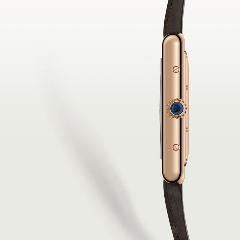 TANK LOUIS CARTIER WATCH LARGE MODEL ROSE GOLD LEATHER CRWGTA0011 - Image 8