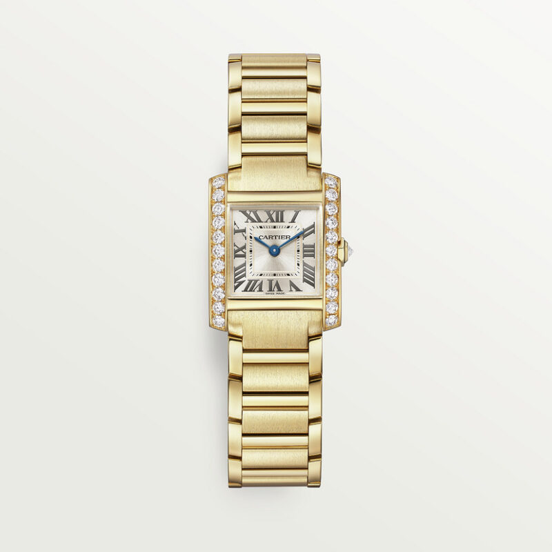 TANK FRANAISE WATCH SMALL MODEL QUARTZ MOVEMENT YELLOW GOLD DIAMONDS CRWJTA0039 - Image 2
