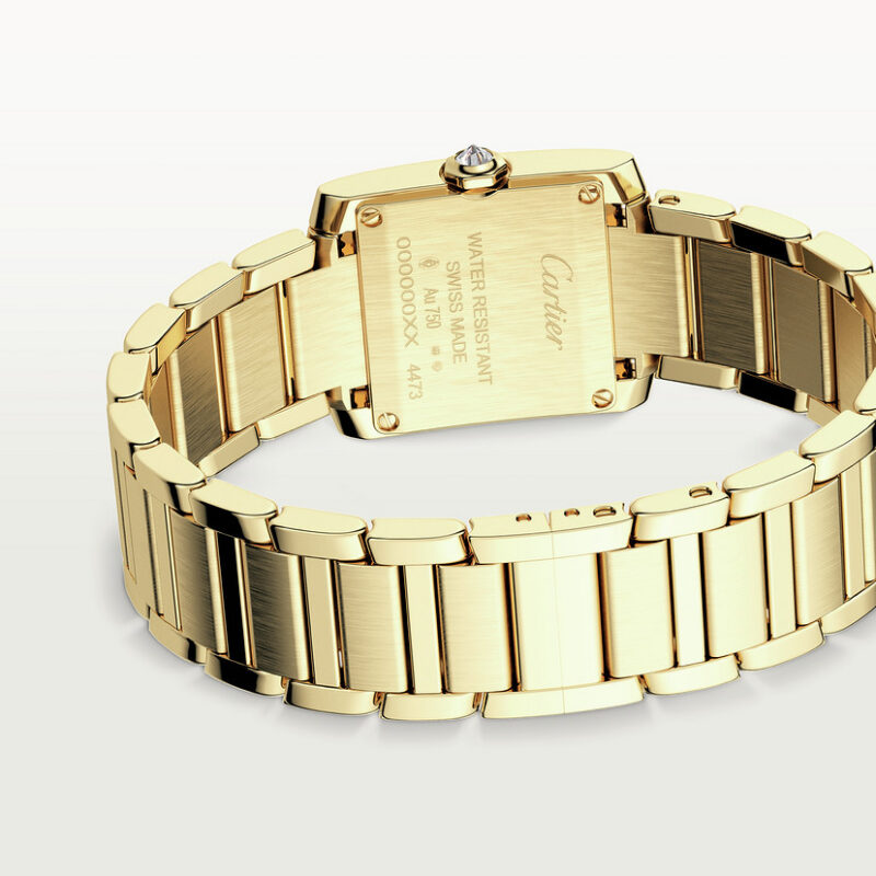 TANK FRANAISE WATCH SMALL MODEL QUARTZ MOVEMENT YELLOW GOLD DIAMONDS CRWJTA0039 - Image 4