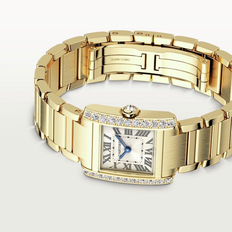 TANK FRANAISE WATCH SMALL MODEL QUARTZ MOVEMENT YELLOW GOLD DIAMONDS CRWJTA0039 - Image 6