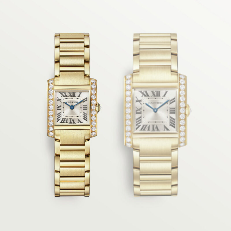 TANK FRANAISE WATCH SMALL MODEL QUARTZ MOVEMENT YELLOW GOLD DIAMONDS CRWJTA0039 - Image 7