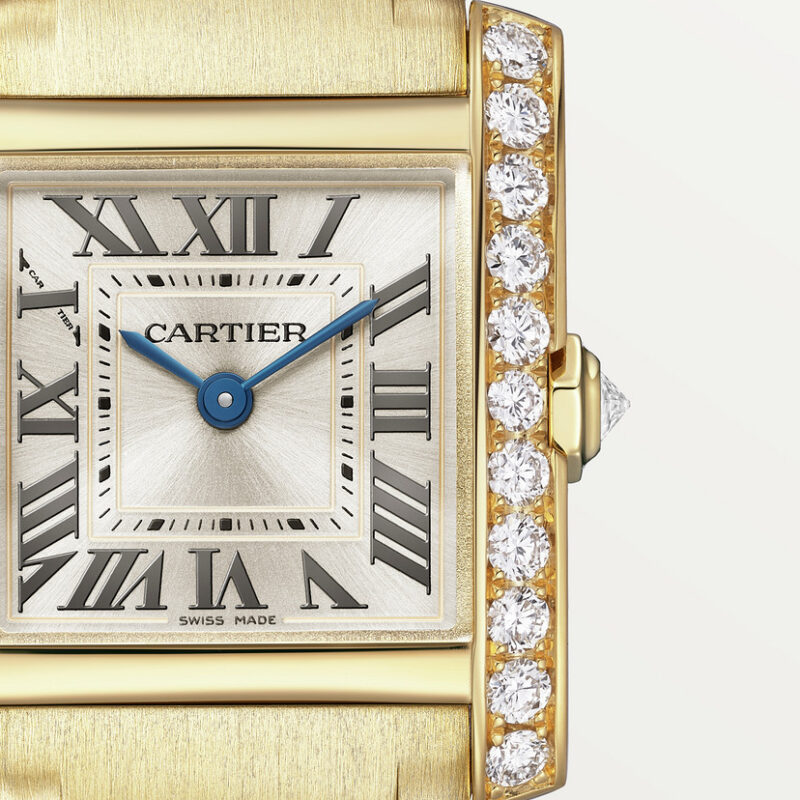 TANK FRANAISE WATCH SMALL MODEL QUARTZ MOVEMENT YELLOW GOLD DIAMONDS CRWJTA0039 - Image 8