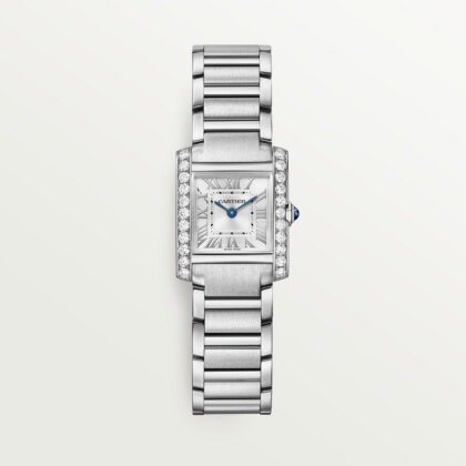 TANK FRANAISE WATCH SMALL MODEL QUARTZ MOVEMENT STEEL DIAMONDS CRW4TA0020