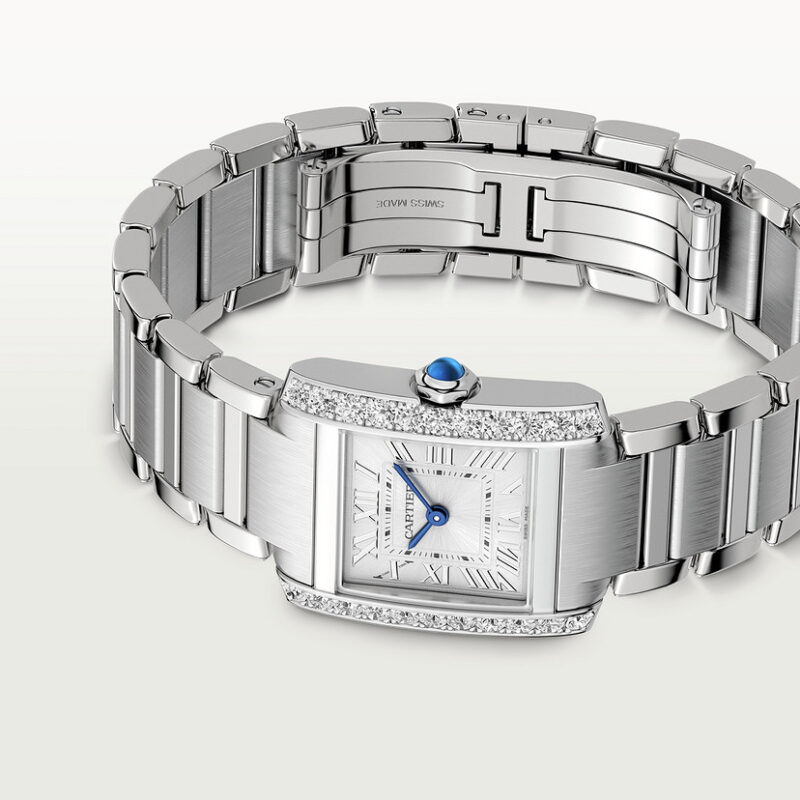 TANK FRANAISE WATCH SMALL MODEL QUARTZ MOVEMENT STEEL DIAMONDS CRW4TA0020 - Image 5