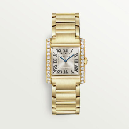 TANK FRANAISE WATCH MEDIUM MODEL QUARTZ MOVEMENT YELLOW GOLD DIAMONDS CRWJTA0040