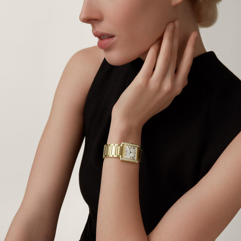 TANK FRANAISE WATCH MEDIUM MODEL QUARTZ MOVEMENT YELLOW GOLD DIAMONDS CRWJTA0040 - Image 11
