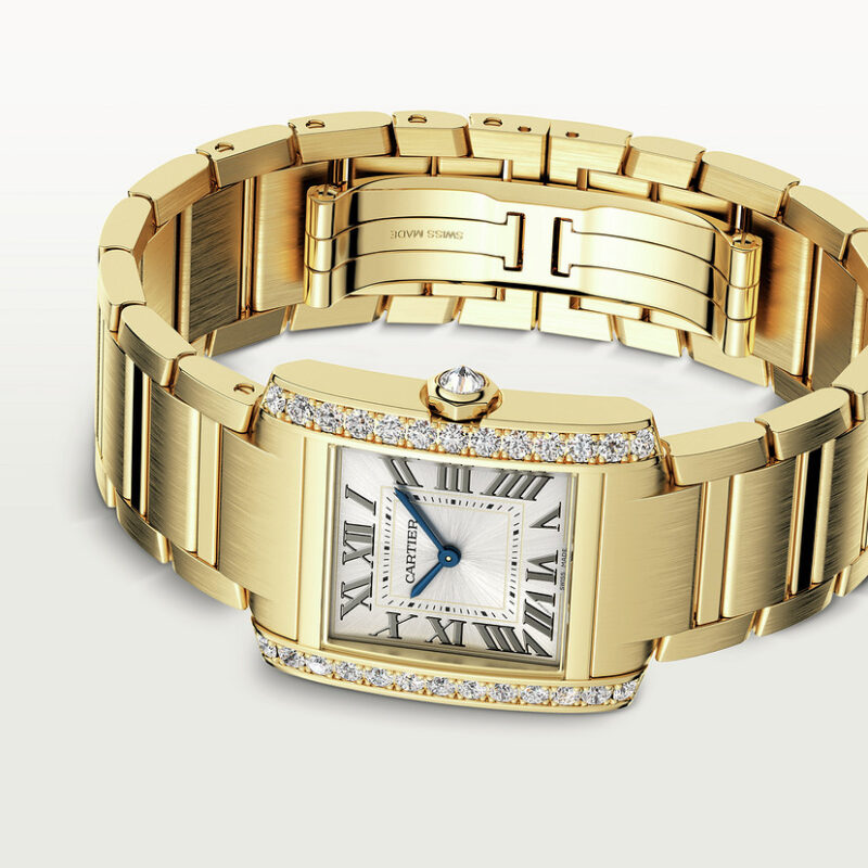 TANK FRANAISE WATCH MEDIUM MODEL QUARTZ MOVEMENT YELLOW GOLD DIAMONDS CRWJTA0040 - Image 8